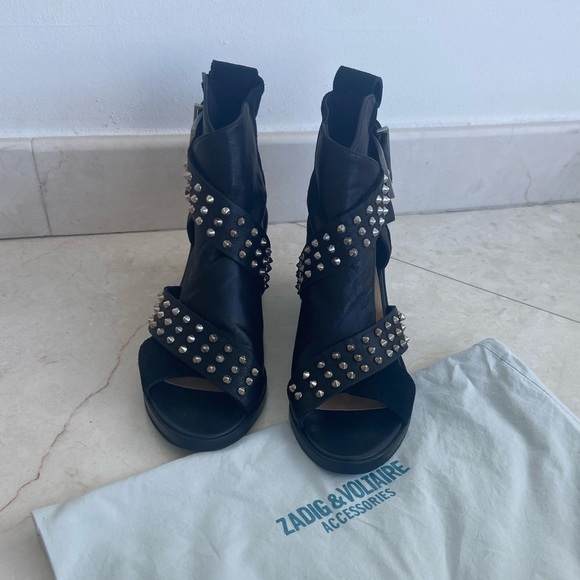 Zadig & Voltaire Black Bootie sandals size 39/9 - Picture 1 of 5